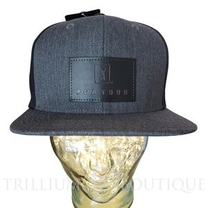 PGA Tour Hat Cap Heathered Caviar Men's Tour Golf Cap Outdoor Sports Classic